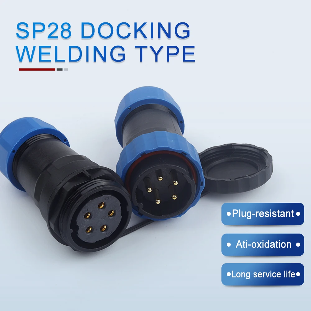 

SP28 IP68 Waterproof Aviation Connector Docking Welding Type 2-26 Pin Outdoor Industrial Panel Mount Plug Socket Male Female