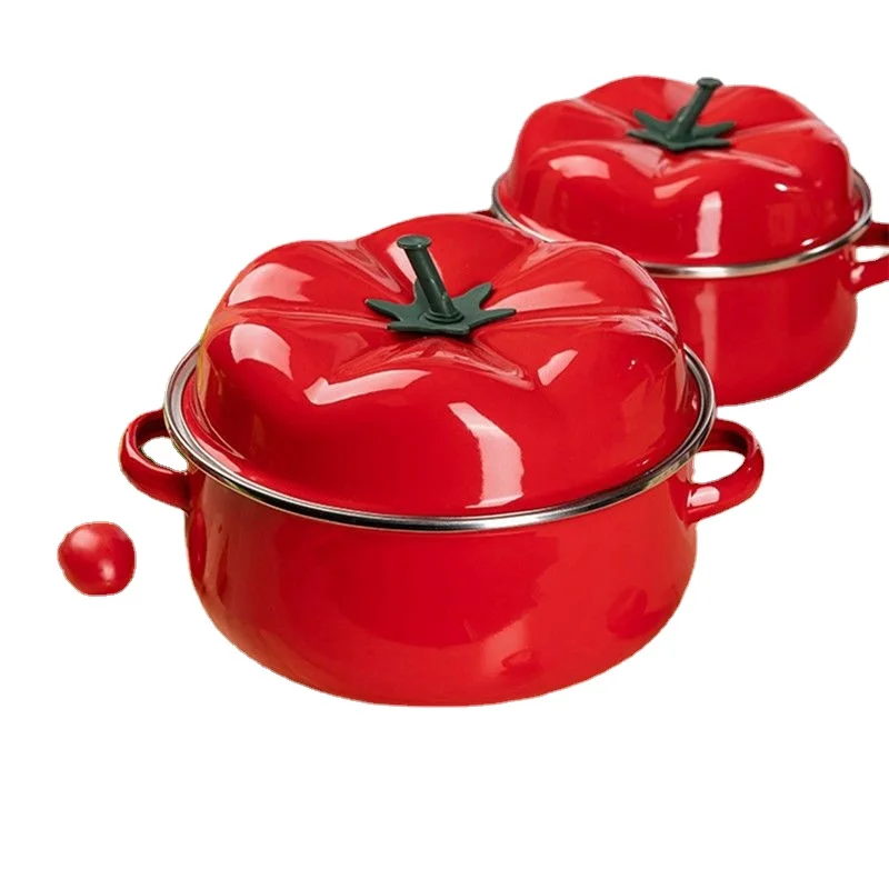 

Durable Porcelain Tomato Pot with Heating Function for Soup and Stew, 18cm/20cm/22cm