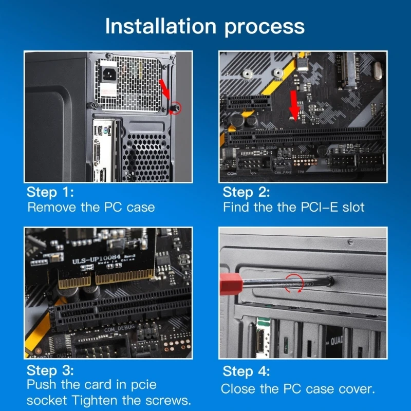 Placa expansão velocidade PCIE USB3.2 4x TypeC + 4xUSB3.2 Suporte PCI-E X16