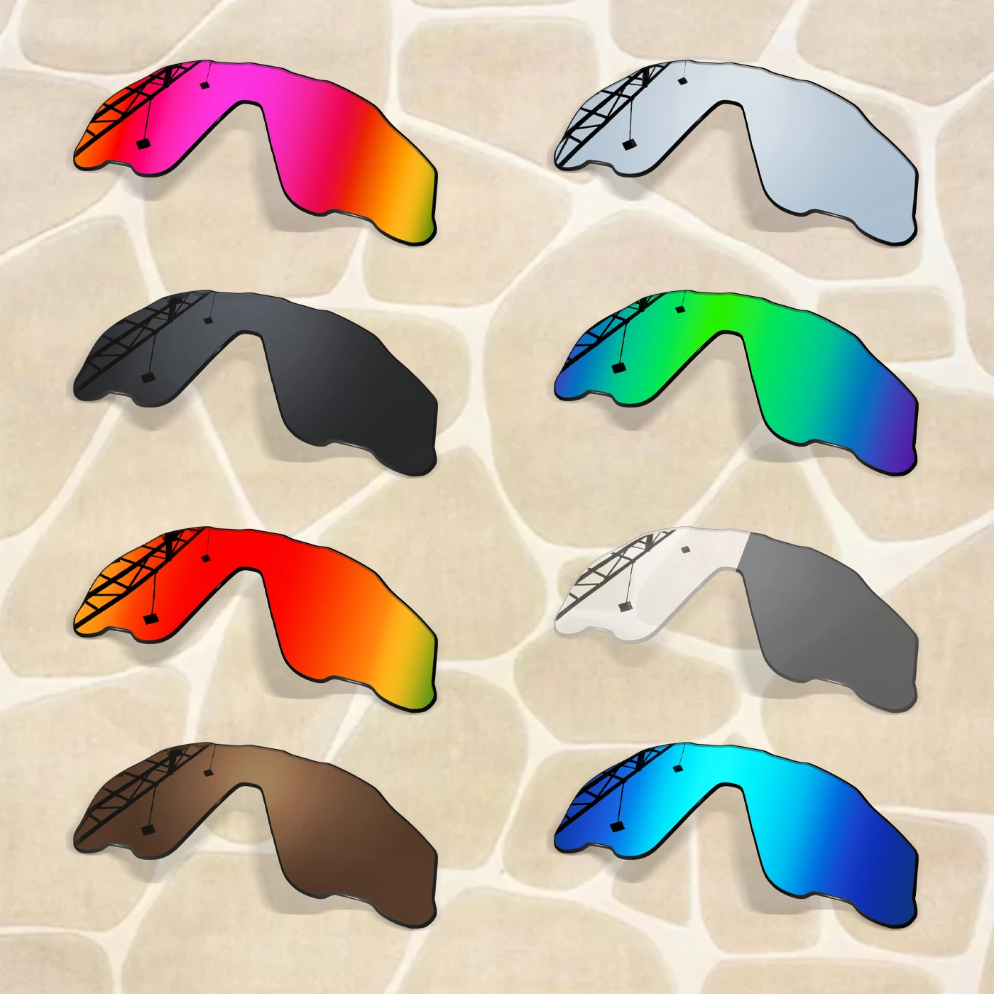 2/4 Piecees Polarized Replacement Lenses for Oakley Jawbreaker Asian Fit OO9270 Jawbreaker OO9290 Sunglasses