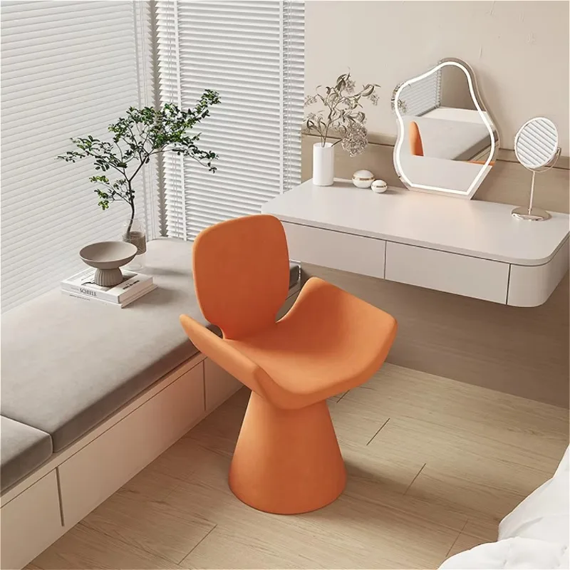 Light Luxury High-end Minimalist Leisure Makeup Chair, Girls Bedroom Furniture Swivel Cream Style Backrest Dining Table Chair image 4