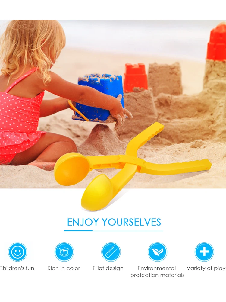 ثلاثية الأبعاد شكل دائري كرة الثلج كليب صانع الثلوج الرمال أداة قولبة الشتاء طفل الأطفال في الهواء الطلق مكافحة الألعاب البلاستيكية التفاعلية #2