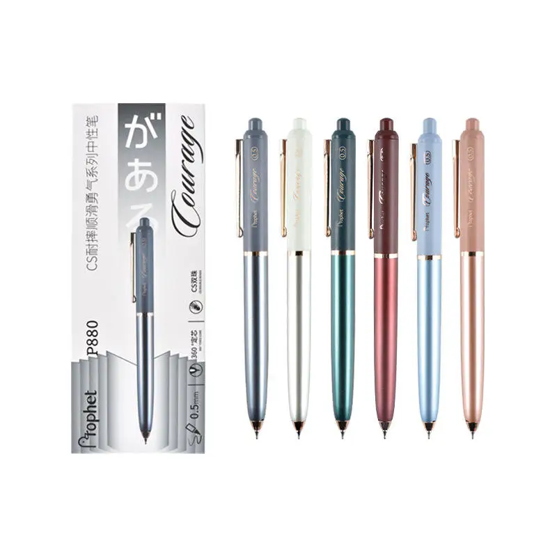 

0.5mm Rose Gold Pen Clip Low Center of Gravity CS Double-ball Pen Tip Alpha Gel Drop-resistant