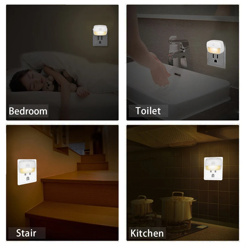 LED Night Light EU Plug In Smart Motion Sensor Light 220V Wall Lamp for Home Aisle WC Hallway Stair Kitchen Bedroom Night Lamp