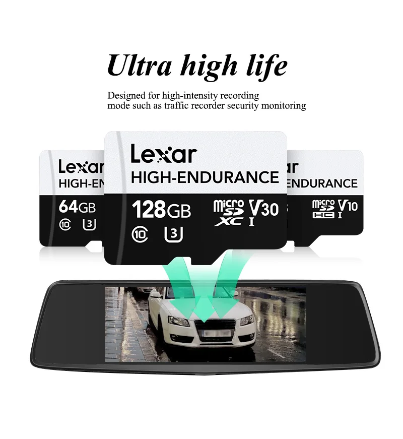 100% Original Lexar High-Endurance-Speicher karte 64GB 128GB U3 V30 Klasse 10 Hoch geschwindigkeit 32GB U1 V10 Micro SD-Karte UHS-I TF-Karte – Detail 2