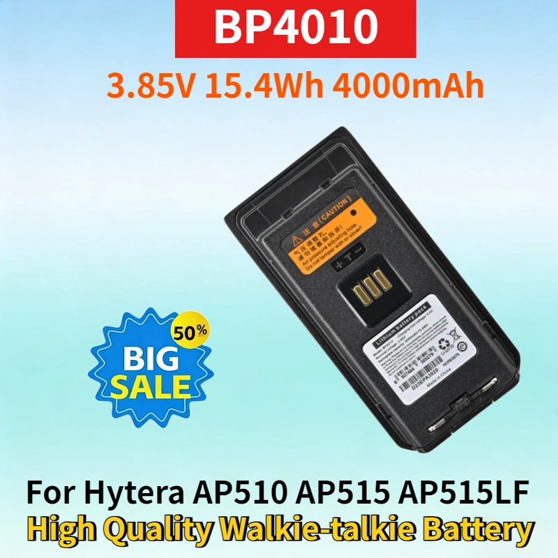 New BP4010 3.85V 15.4Wh 4000mAh Rechargeable Battery for Hytera AP510 AP515 AP515LF AP525LF High Quality Walkie-talkie Battery