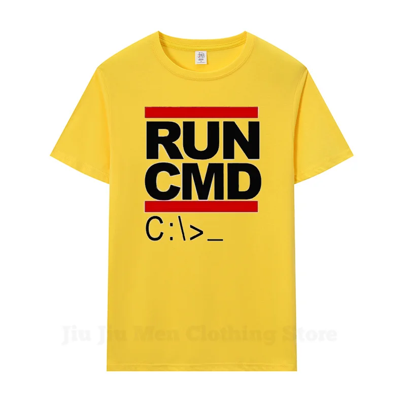 تشغيل Cmd مبرمج الكمبيوتر الرجال بلايز الصيف قصيرة الأكمام القطن تي شيرت مضحك هدية عيد ميلاد لصديقها الزوج المتضخم T