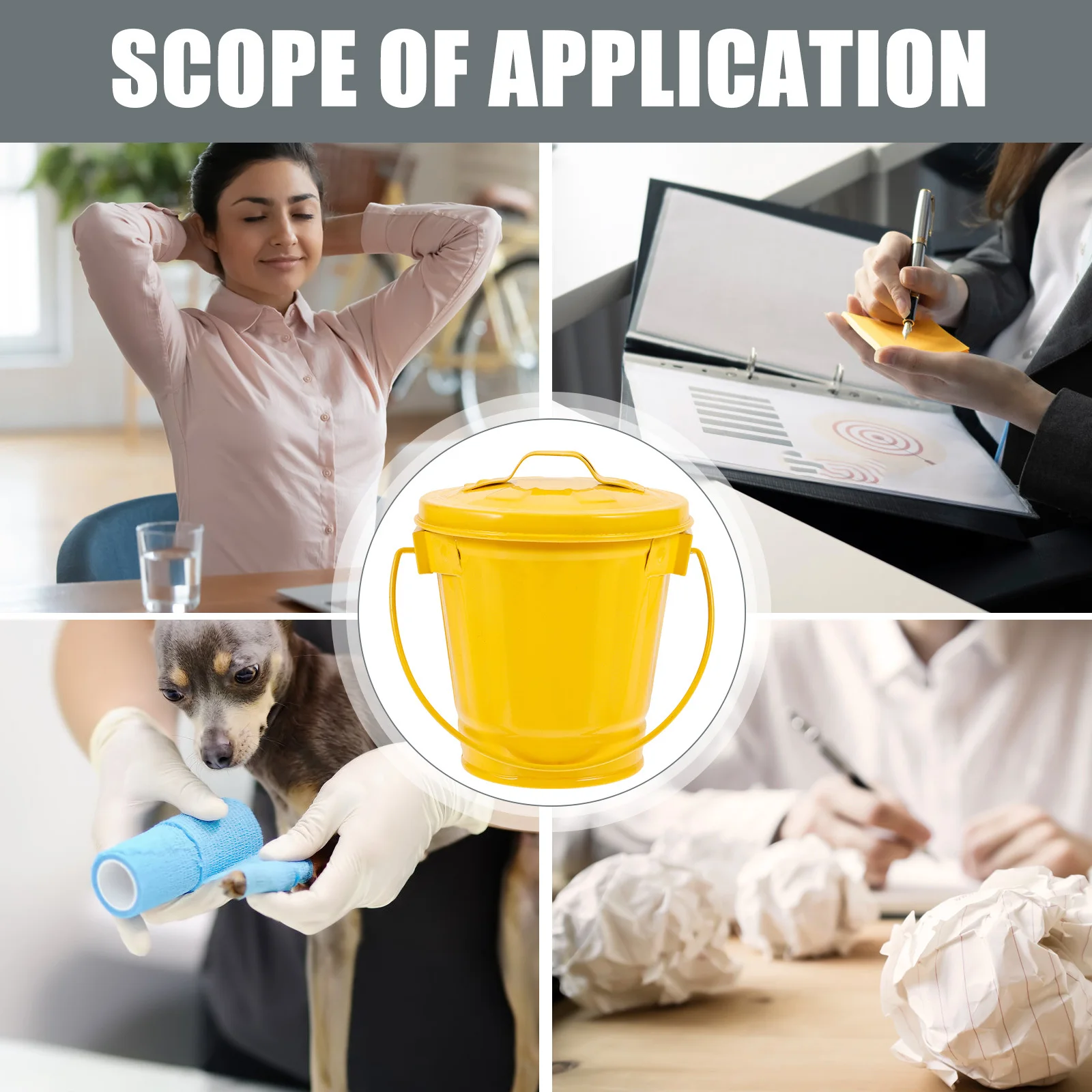 

Metal Trash Can Vintage Style for Car Kitchen Tabletop Countertop Desk Organizer Gift Metal Rubbish Bin