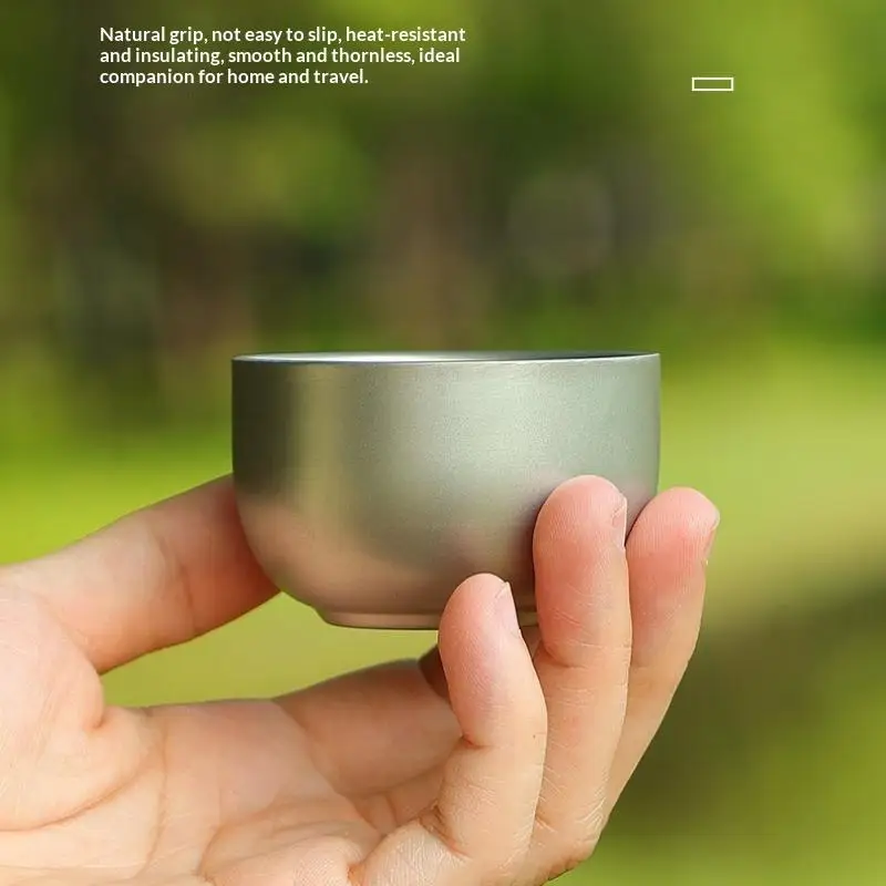 Titanium-plated Stainless Steel Portable Travel Tea Set Including Teapot And Three Tea Cups Lightweight Outdoor Camping