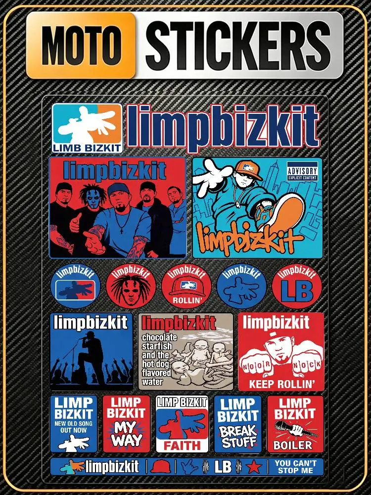 L-iM-P- Bizkit Waterproof Reflective Scratch Cover Sticker Universal Decor Decal For Car Motorcycle Helmet Refrigerator