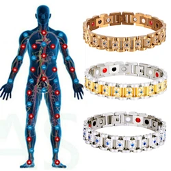 Luxury Crystal Rhinestone Bracelets for Couple Magnetic Bracelet Germanium Magnetic Healthy Therapy Energy Jewelry Woman Charm