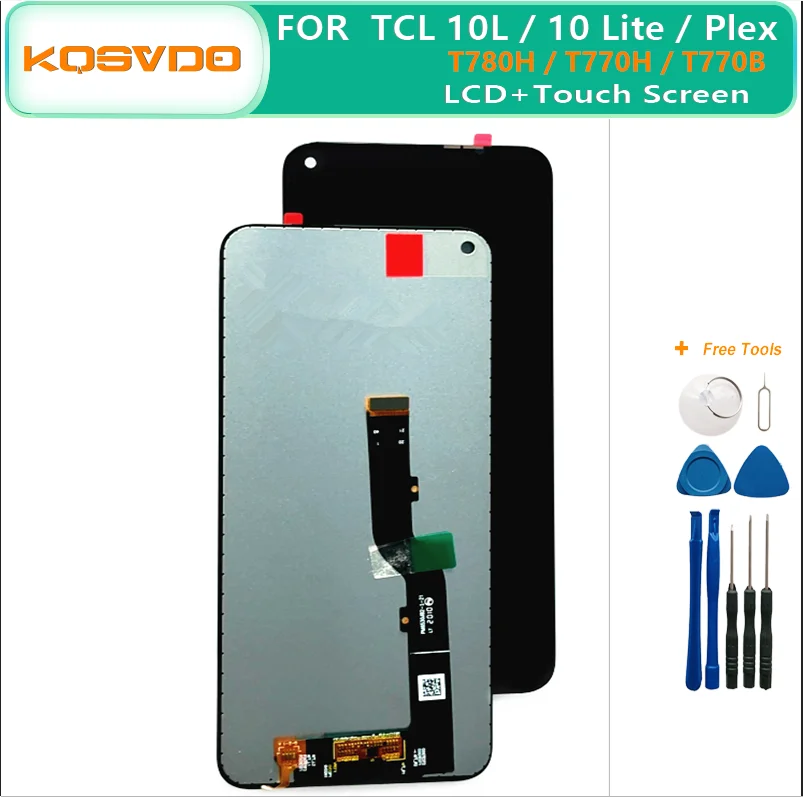 Montagem do digitador da tela sensível ao toque do LCD, Peças Fepair para TCL Plex 10L T10 Lite, 6.53, Original, T780H, T770B, T770H