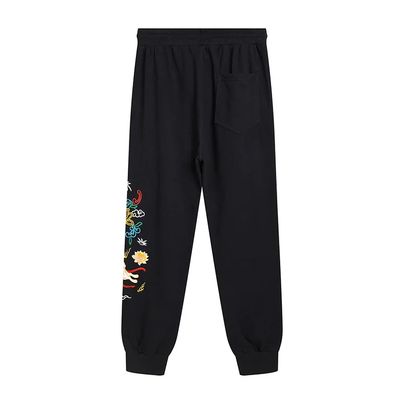 Chinese Style Sports Sweatpants Daily Wear Joggers Track Pants Men's Casual Black Trousers 2025 Rabbit Embroidery