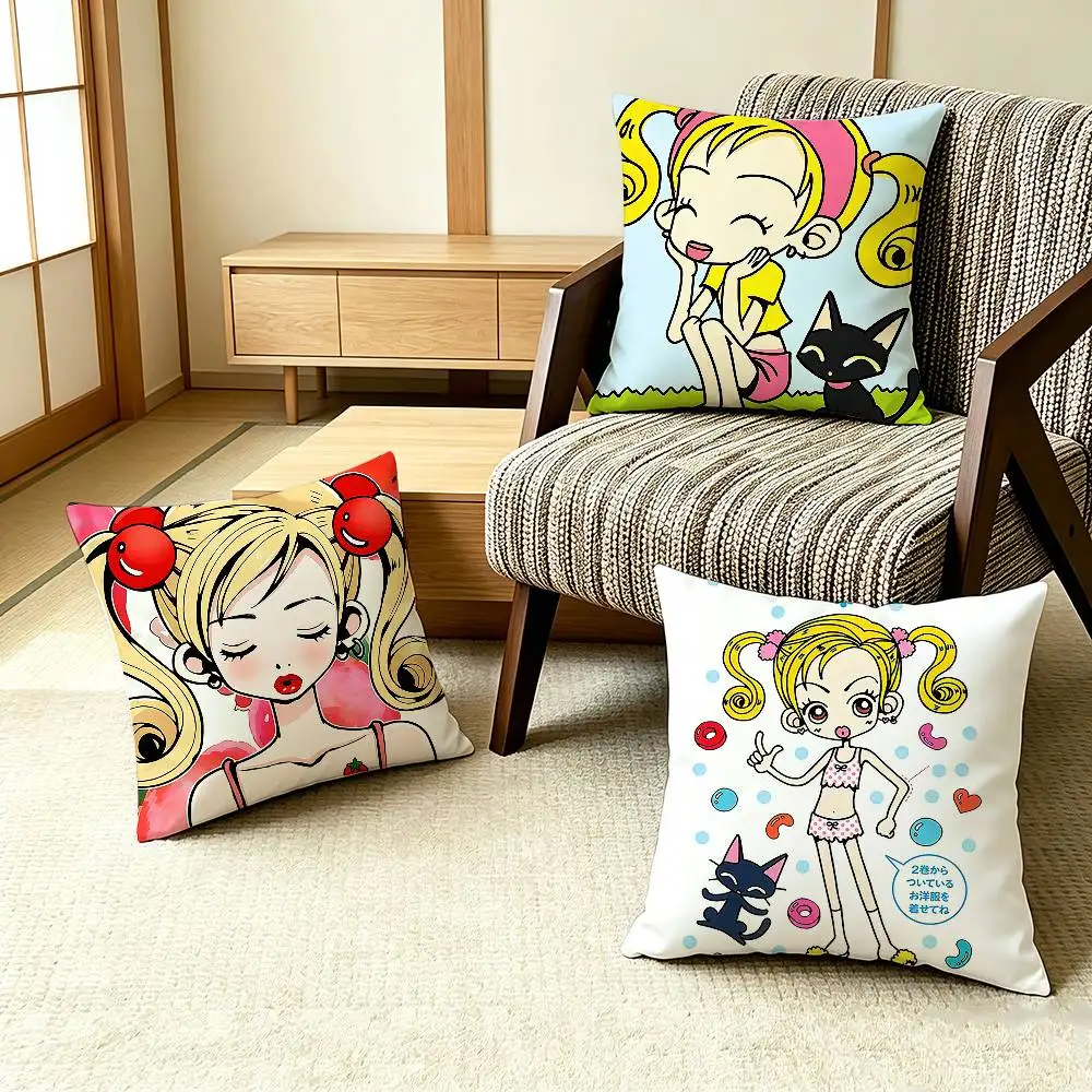 H-Happy Berry Kouda Mikako Cartoon   Pillow Case Pattern Printed Pillowcase For Living Room Sofa Cushion Cover