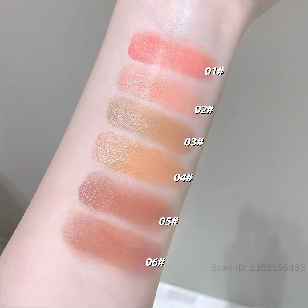 Placa de colorete rosa con espejo para mejillas faciales, crema de colorete con brillo de agua expandible, tinte hidratante de larga duración para mejillas, maquillaje colorete