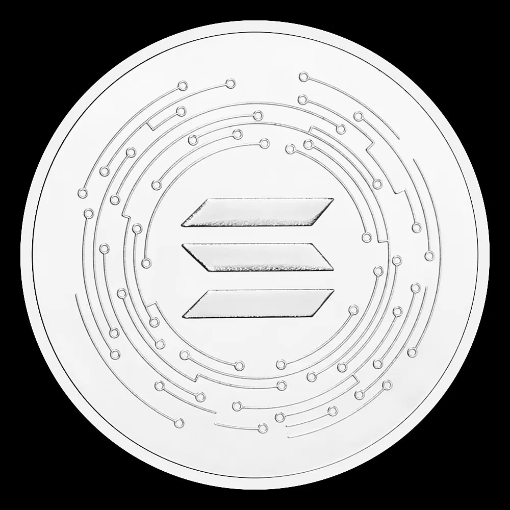SOLANA عملات تذكارية هدايا إبداعية مطلية بالذهب والفضة عملات بيتكوين قابلة للجمع لتزيين المنزل