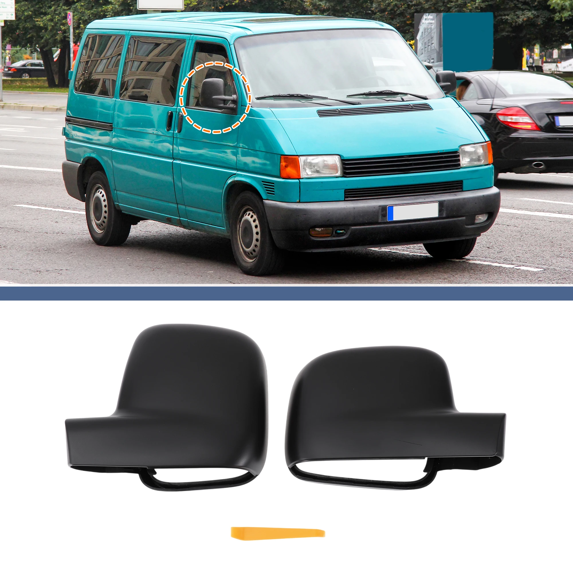 

UXCELL Замена крышки левого и правого зеркала черного цвета для Volkswagen Transporter