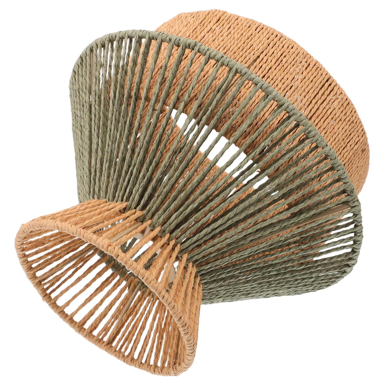 

s Decorative Lampshade Woven Faux Rattan Vintage Hanging Light Cover Plastic Pendant Lights Safe Materials Universal Style