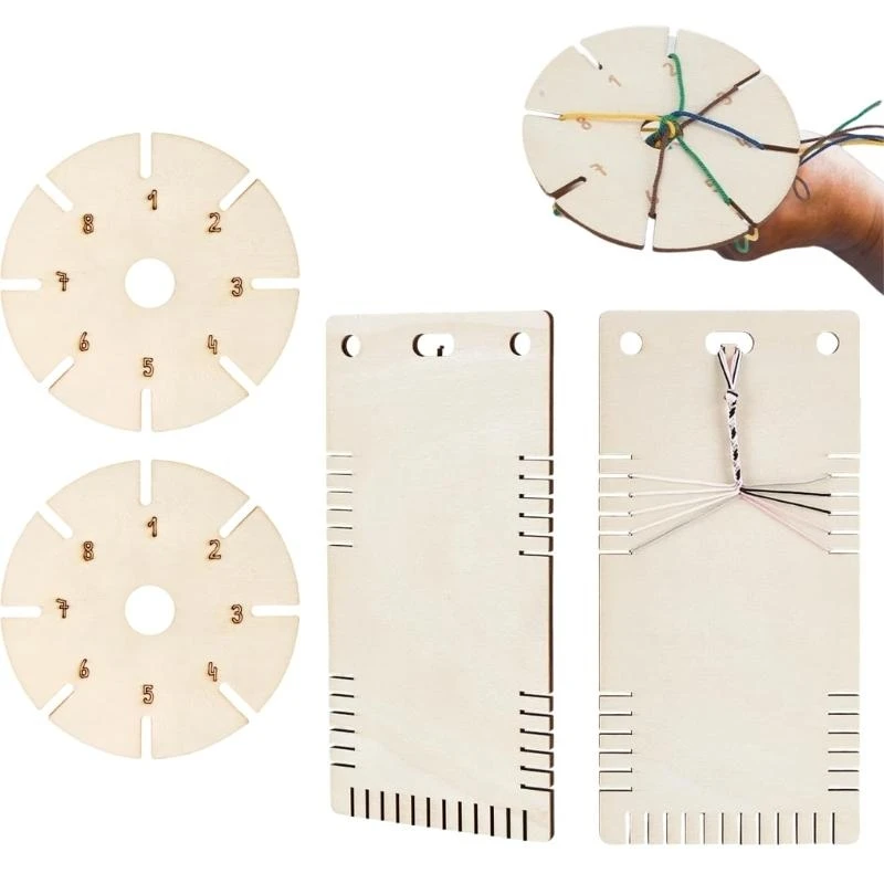 4Pcs Bracelet Weaving Board Braiding Discs for Braided Rope Bracelets Craft JOMD