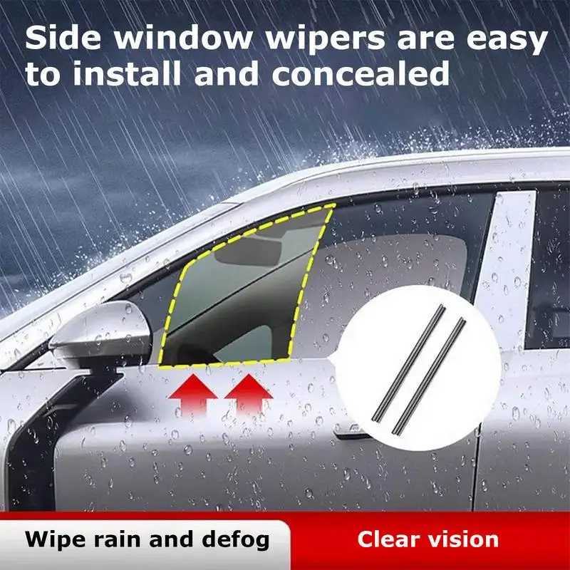 Car Side Window Squeegee Frameless Rubber Side Window Wiper Refill 35cm/13.78 Inches Mute Automotive Replacement Side Window