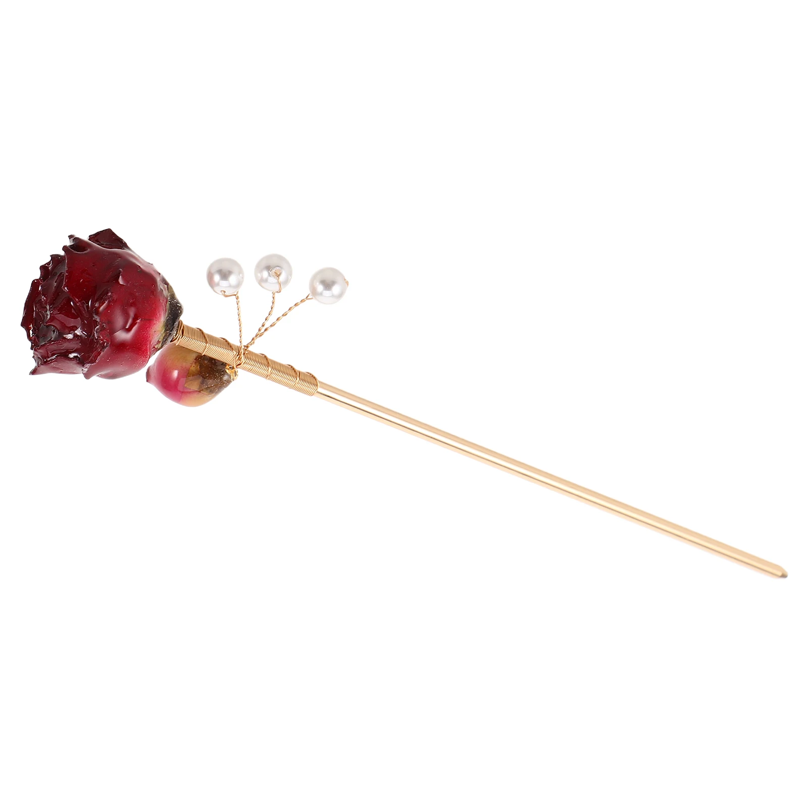 

Vintage Hairpin Chinese-style Hairpins Chopsticks for Accessories Faux Rose Bun Ancient