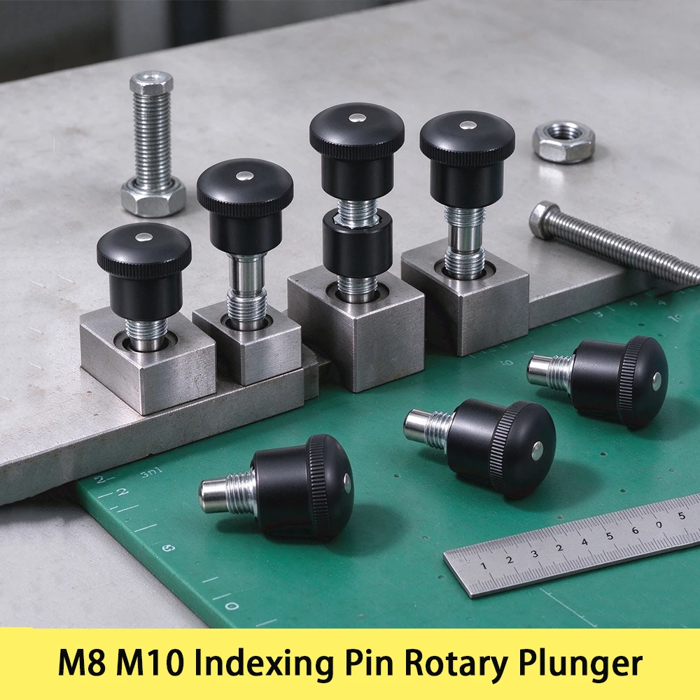 Pin diameter=4/5/6mm Mini Indexing Pin Spring M8 M10 Reset/self-Locking Positioning Pin,Various Size Knob Plunger Pitch=0.75/1mm