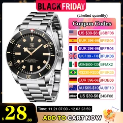 BENYAR 2024 New Mens watches Top brand luxury Men Automatic Watches 100M Waterproof Men Mechanical Wristwatches Simple Luminous