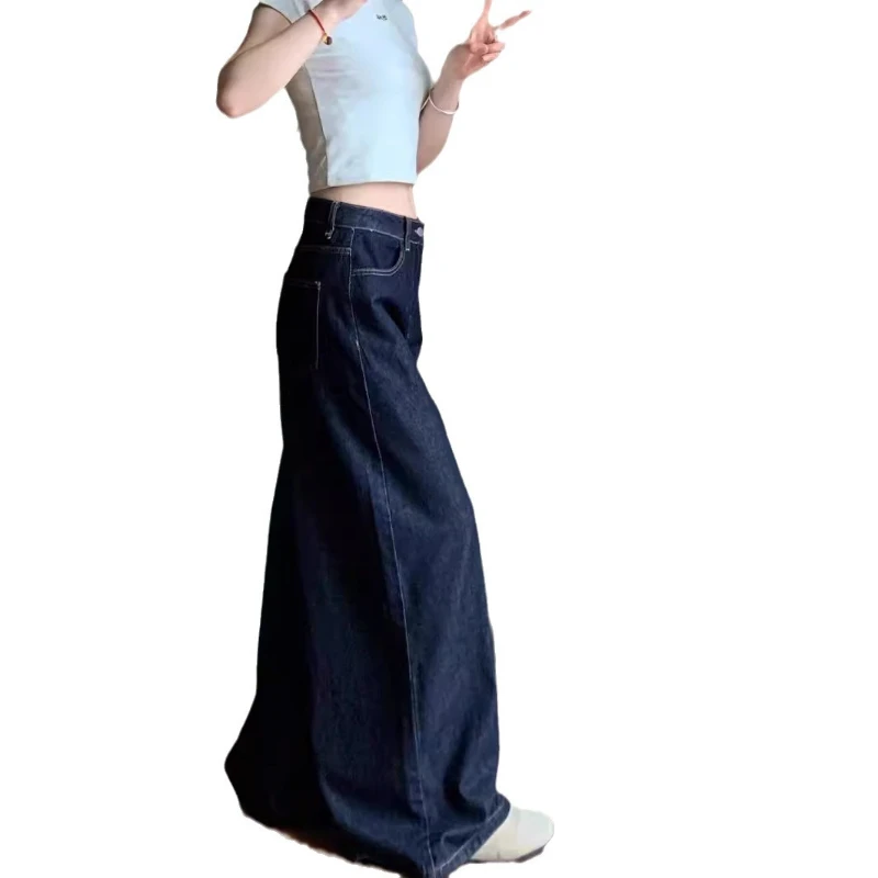 

Tailor-made Women's High-waisted Jeans - Fashionable and Comfortable Wide-leg Denim Pants for Spring