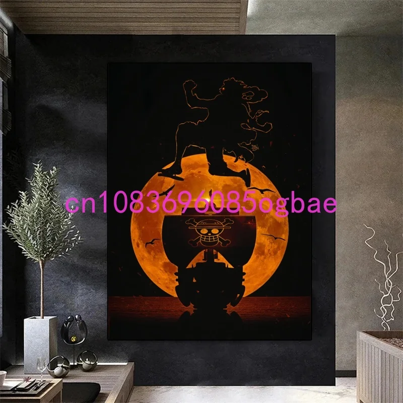 Anime Ship One Cartoon One Piece Poster Print Canvas Painting Wall Art Mural Suitable for Cafe Home Wall Decoration Picture Gift
