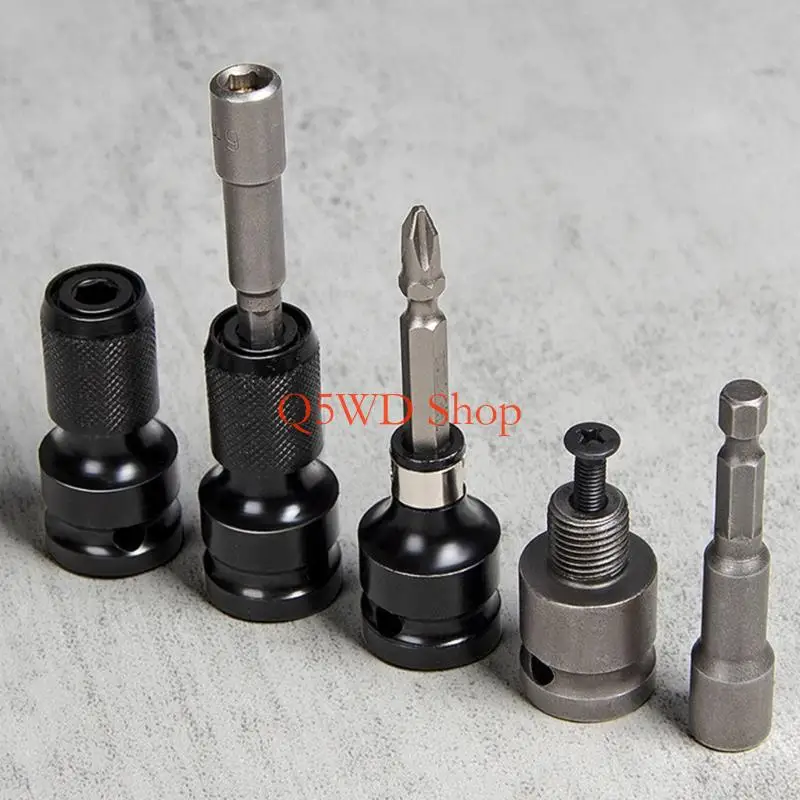 Q5WD 5Pcs Socket Convertor Adapter 1/2Inch Square to 1/4Inch Socket Adapter