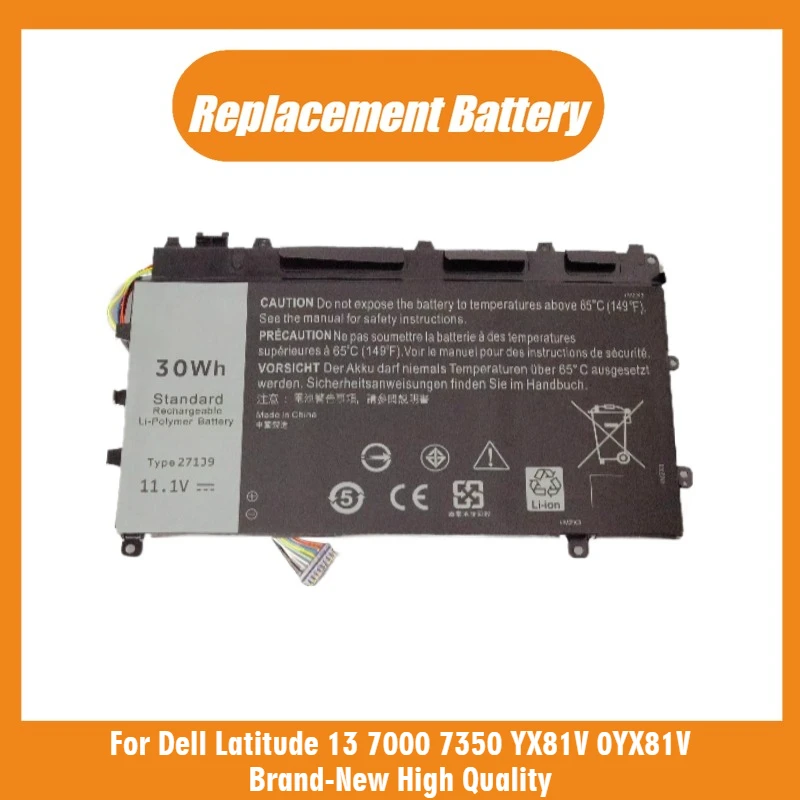 

Laptop Battery 11.1V 30Wh 2500mAh 271J9 For Dell Latitude 13 7000 7350 YX81V 0YX81V Brand-New High Quality