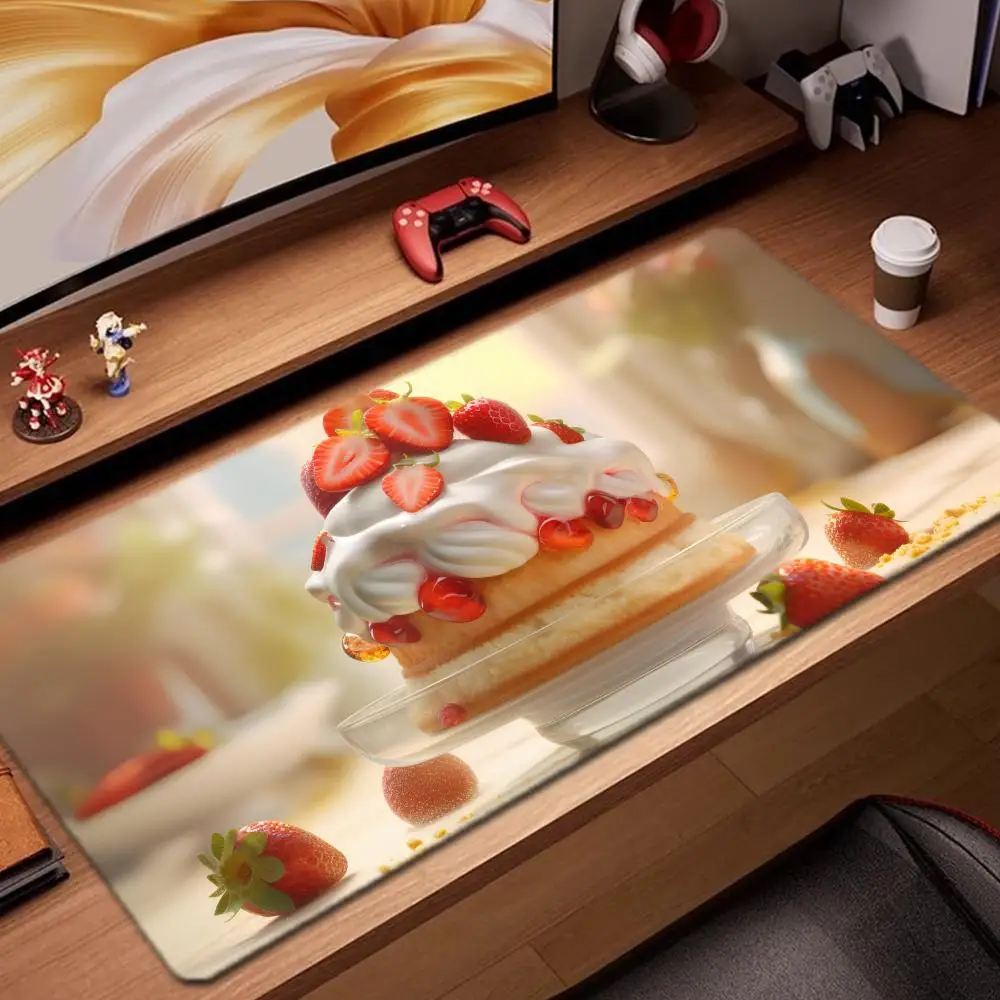 

cake Mouse Pad Game Accessories keyboard pad XXL large locking edge 900X400 mm table mat Gaming mousepad