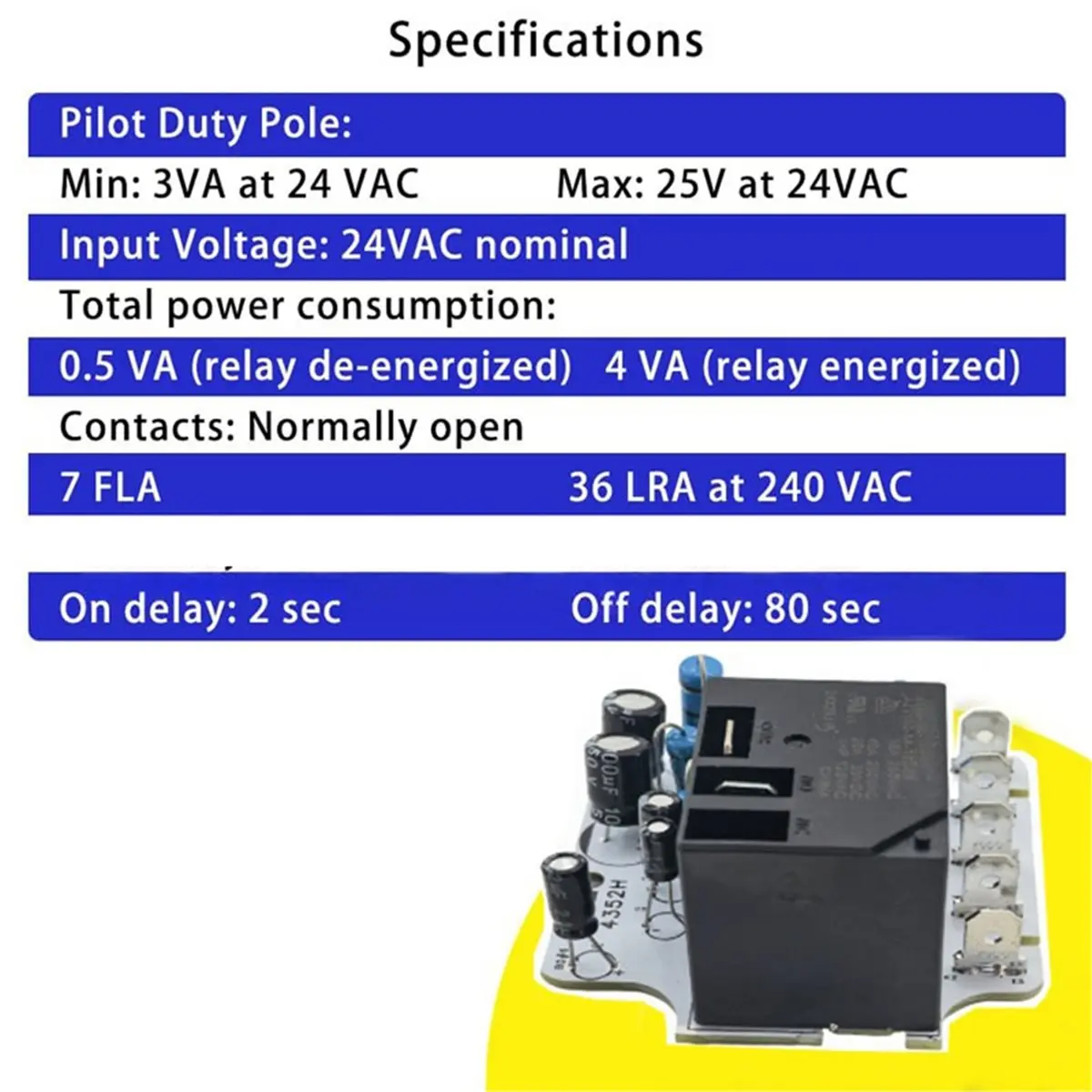 Best sales 2026 57T01-843 Blower Delay Device for Trane Replace 57T01-001 1-9301 C800924P01, Blower Time Delay Relay