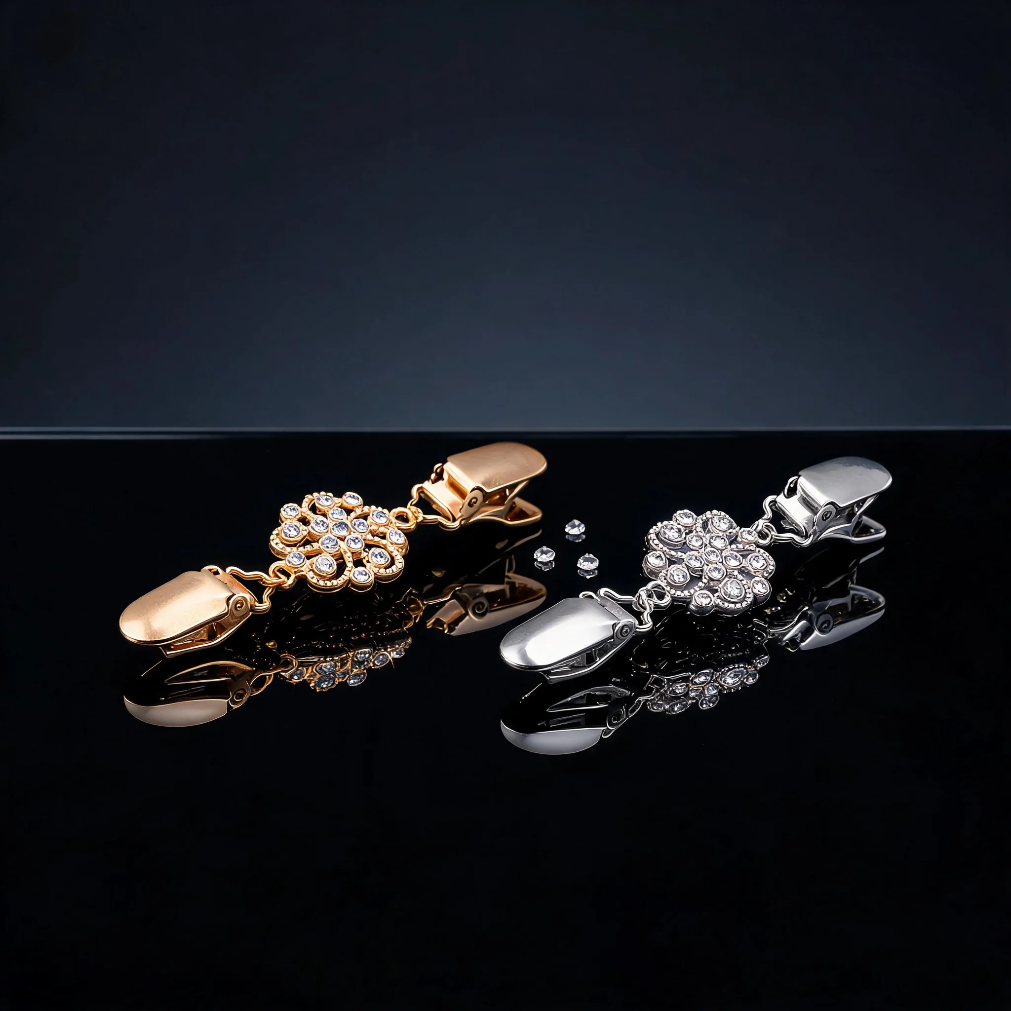 2pcs Vintage Rhinestone Shawl Clip, Multifunctional Scarf Clip, Sweater Clip, Anti-exposure Collar Brooch, Alloy Scarf Clip,
