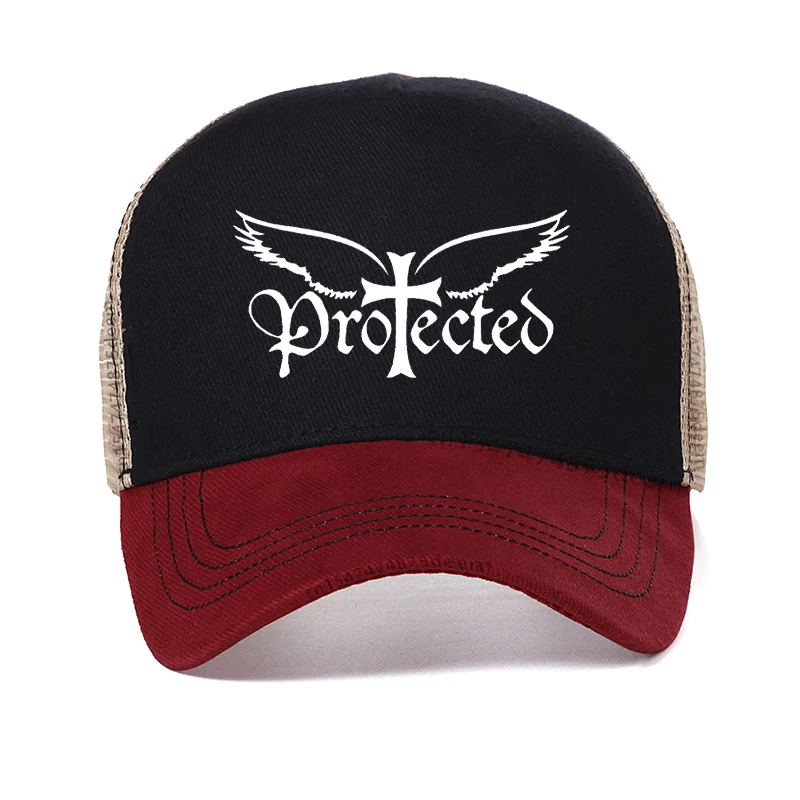 

Angel Will Protect You caps fashion unisex The Cross Jesus Christ printing Baseball Cap Cool Fashion Summer visor Trucker hat
