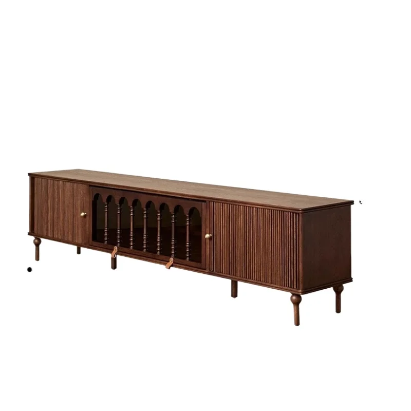 

French antique TV cabinet side cabinet storage locker integrated retro 2025 new model