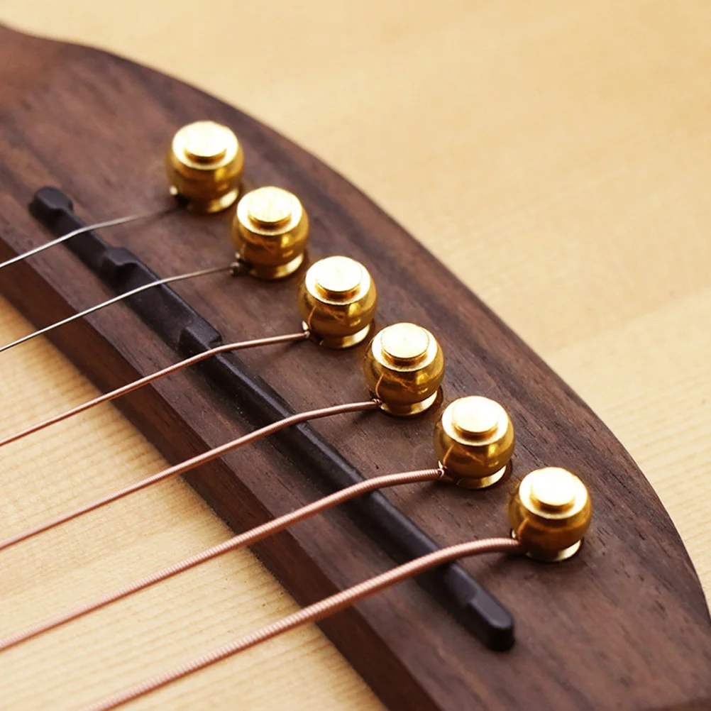 

12Pcs Guitar String Pins Brass Bridge Pin Peg Set for Acoustic Electric Guitar Stable Structure Long Lasting Use