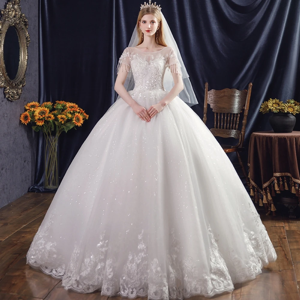 

Main Wedding Dress 2024 New Forest Series Super Immortal Fantasy Princess Starry Sky Bride Qidi Wedding Light Dress.(057)