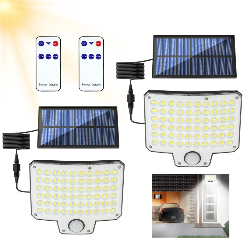 

1/2pcs Outdoor Solar Lights Motion Sensor Lights Wall Light With Remote Control Wide Angle Illumination Solar Lights