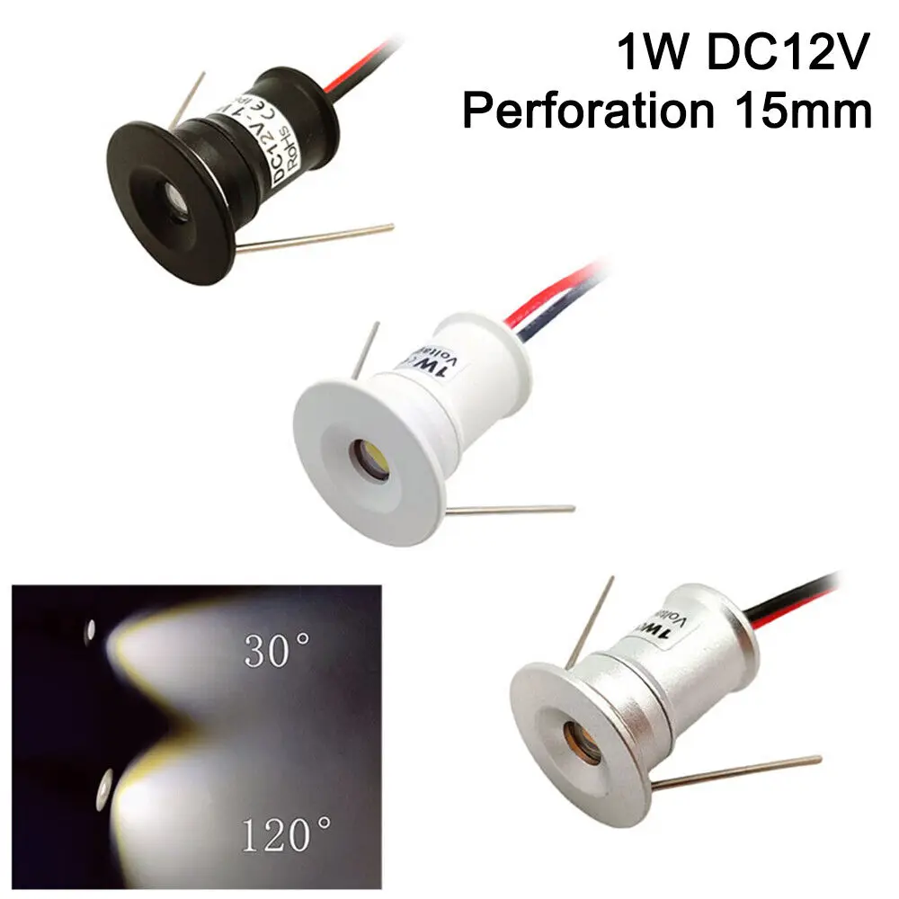 Встраиваемое освещение, домашнее освещение светодиодный мини-прожектор DC12v, 1 Вт