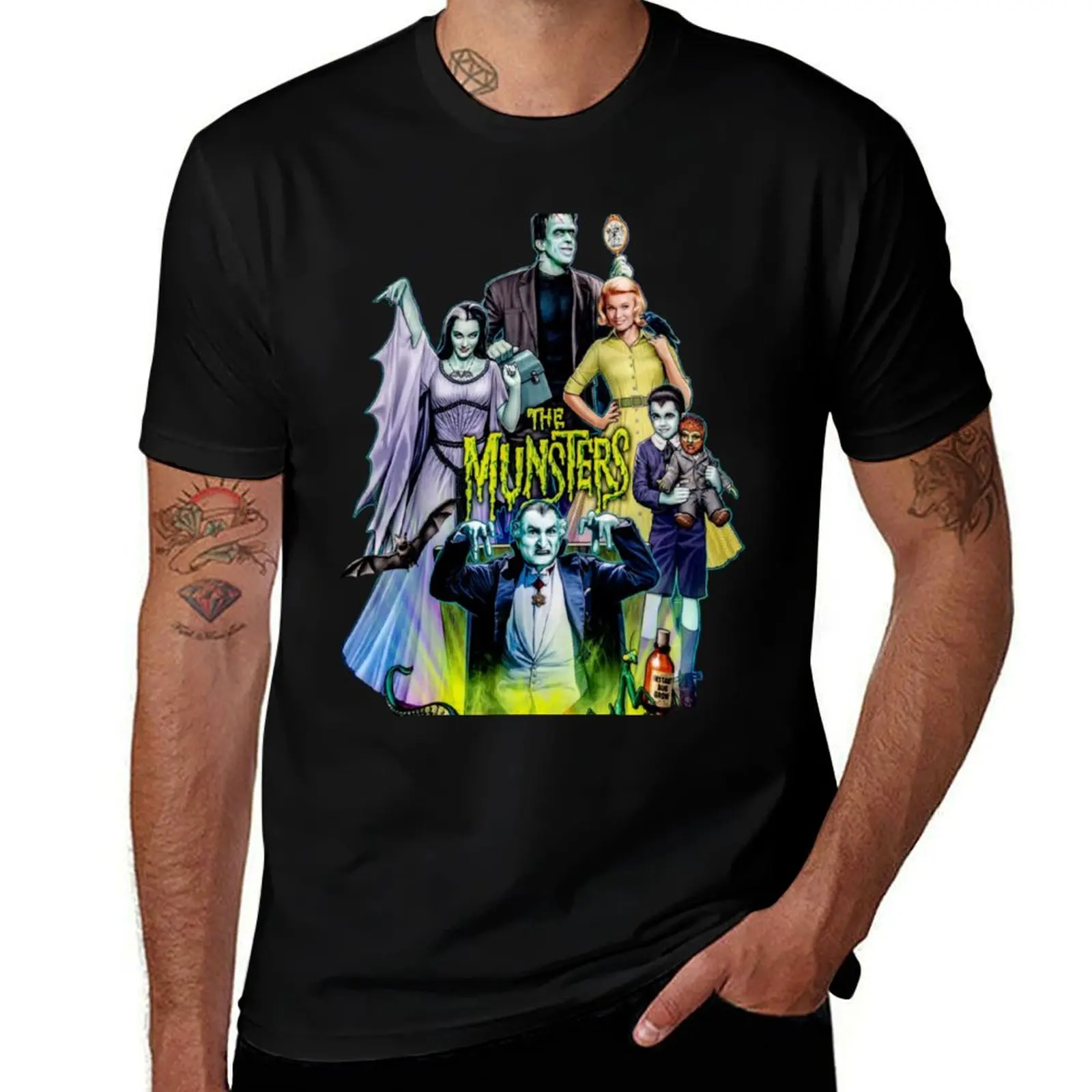 THE MUNSTERS FAMILY PORTRAIT T-Shirt Plus Size Outdoor Casual Top T-Shirt