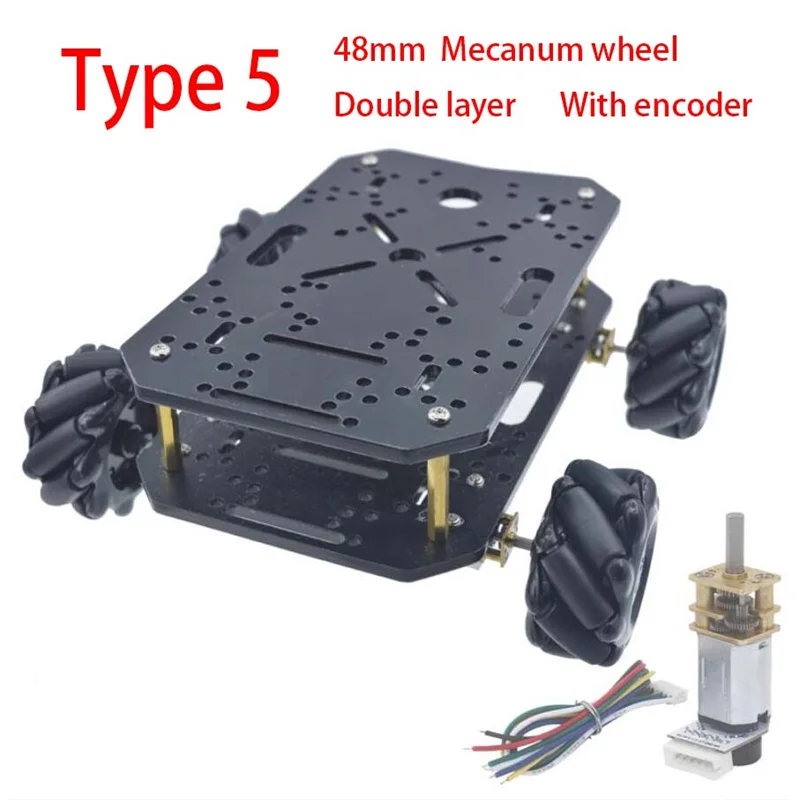 Imagem -05 - Smart Robot Car Kit com Codificador Mecanum Roda Mini Micro Gear Motor 4wd Chassis Kits de Chassi 6v N20 dc