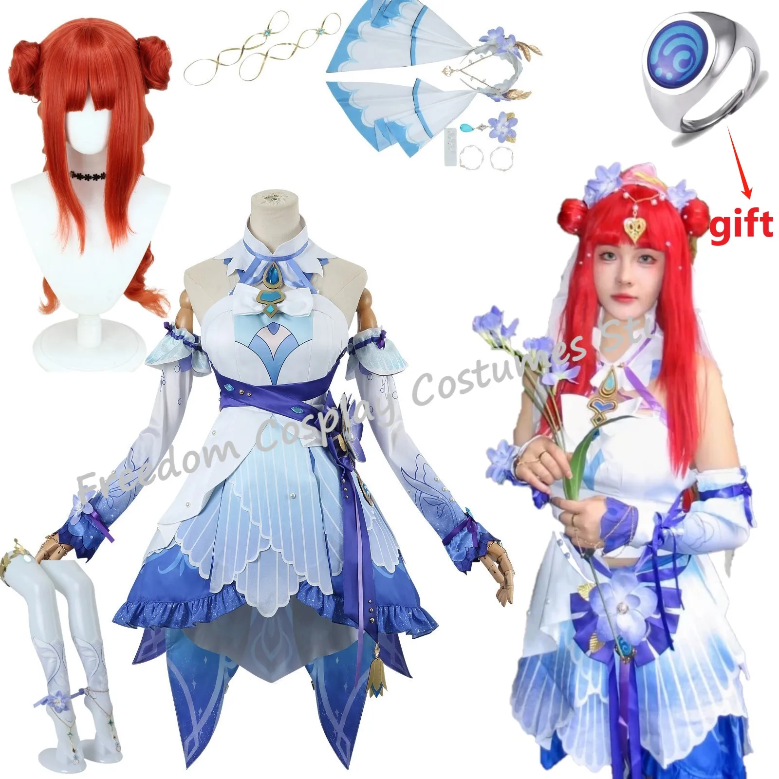 

Nilou Cosplay Game Genshinimpact Nilou Breeze of Sabaa Cosplay Costume Dress Wig Anime Role Play Halloween Carnival Party Suits