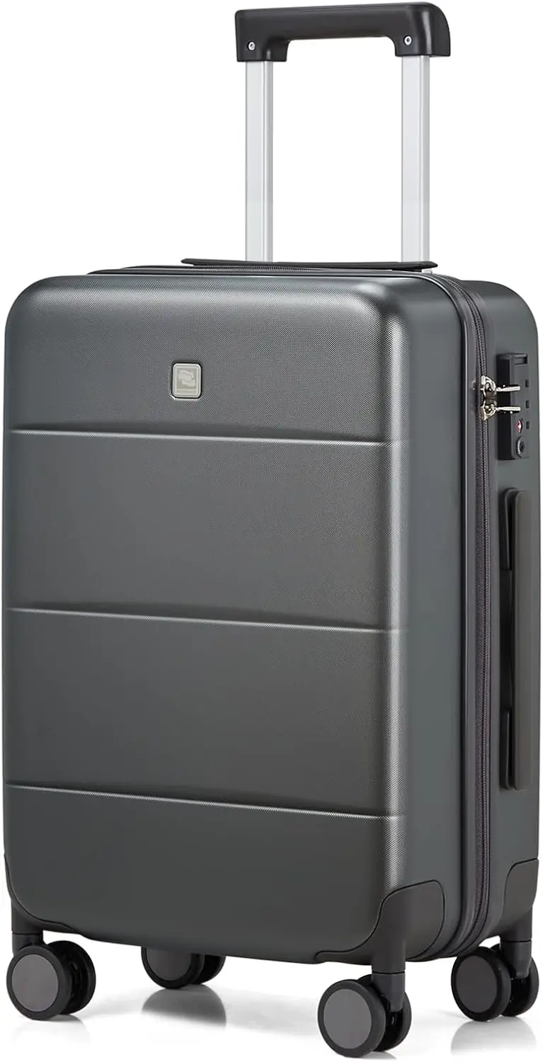 

24-дюймовый чемодан-спиннер с жестким корпусом и замком TSA, легкий дорожный чемодан для женщин и мужчин, графитовый серый цвет