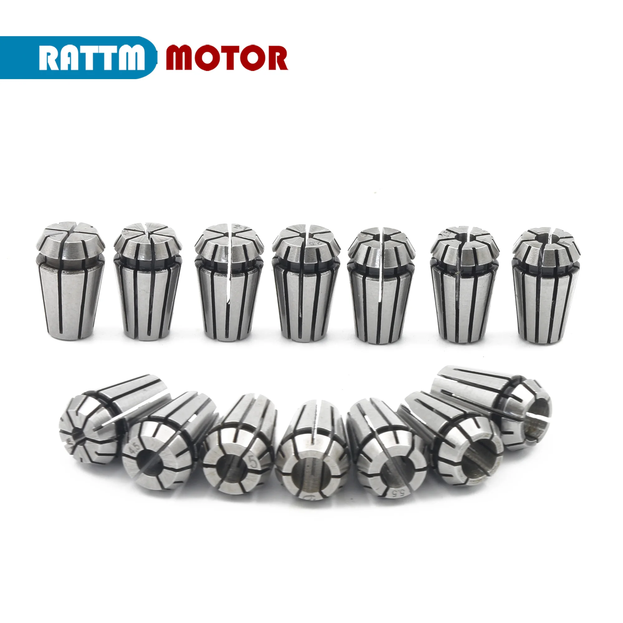 EU Free ship Full set ER11 (1-7mm) 14pcs collet beating 0.1mm precision spring collet for CNC milling 0.8kw 1.5KW spindle motor