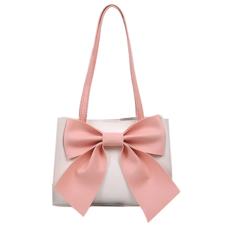 Spring Autumn Bag 2022 New Fashion Portable Women Bags Big Bow Shoulder Square Bag Leisure Bag