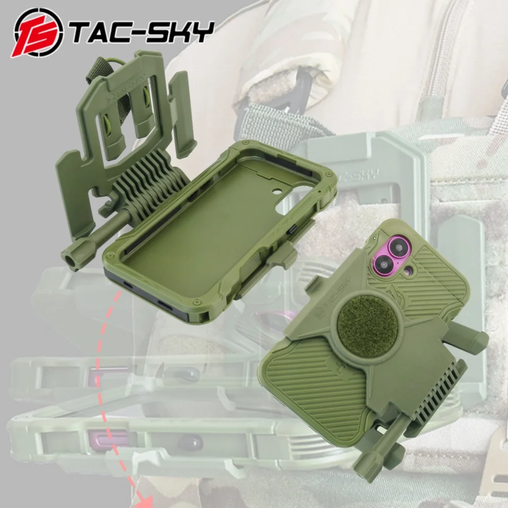

Tactical Hunting Shooting Vest Phone Mount Case for MOLLE Tactical Vests，for Only IPhone 16 Plus, Shock-Resistant and Durable