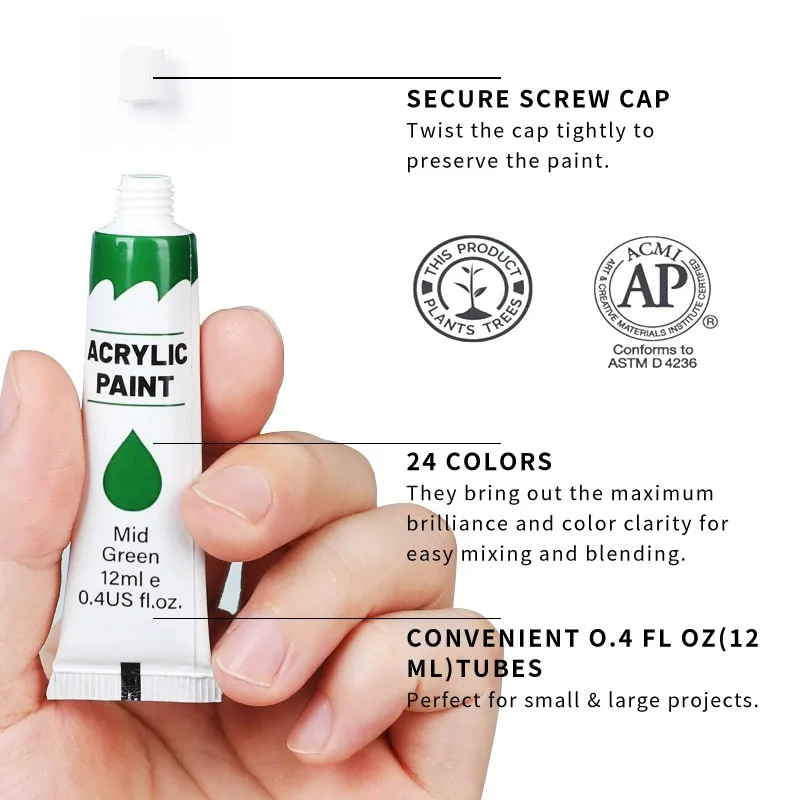 Aquarellfarben-Set, 24 Farben, 12 ml, intensive Farben für Figuren- und Landschaftsmalerei, Wert für Erwachsene und Künstler