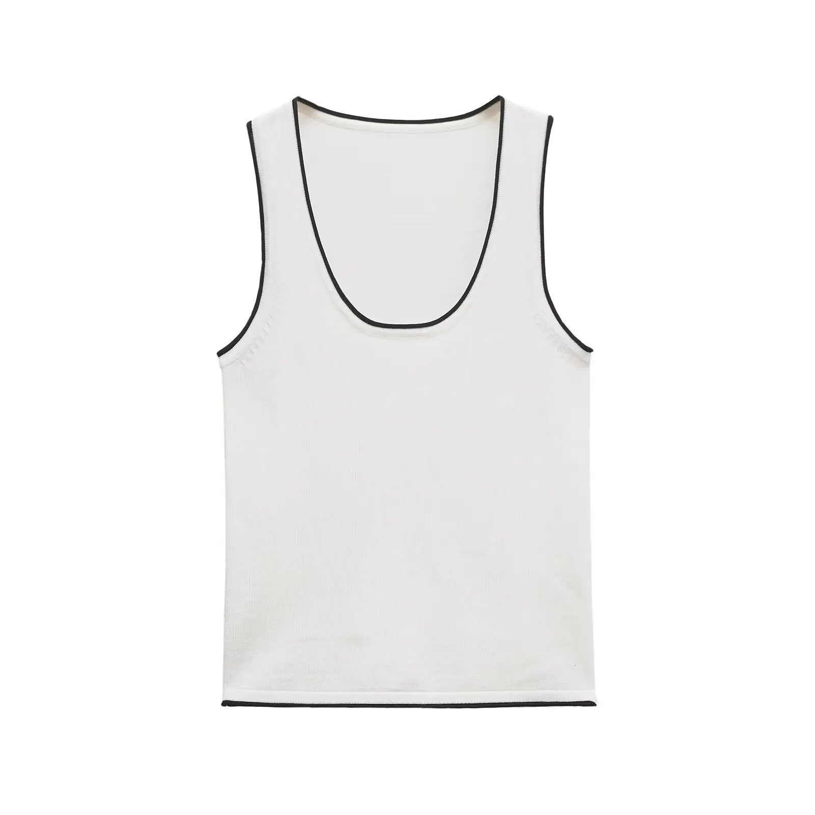 

Женская майка без рукавов Taop&Za 2025 года с круглым вырезом и отделкой воротником для универсального слоя и тепла — погодные наряды