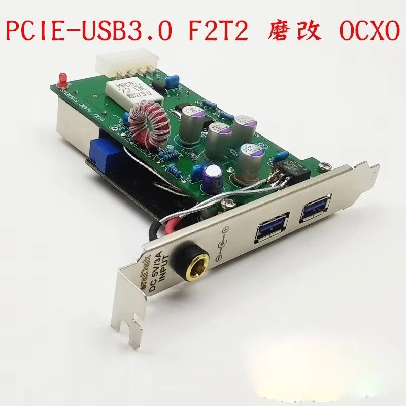 USB3.0 Special Riser Card Exte-nder PCIE Converter for PC HIFI Audio PCI-E To USB 3.0 F2T2 TCXO OCXO Adapter PCI-Exp-ress
